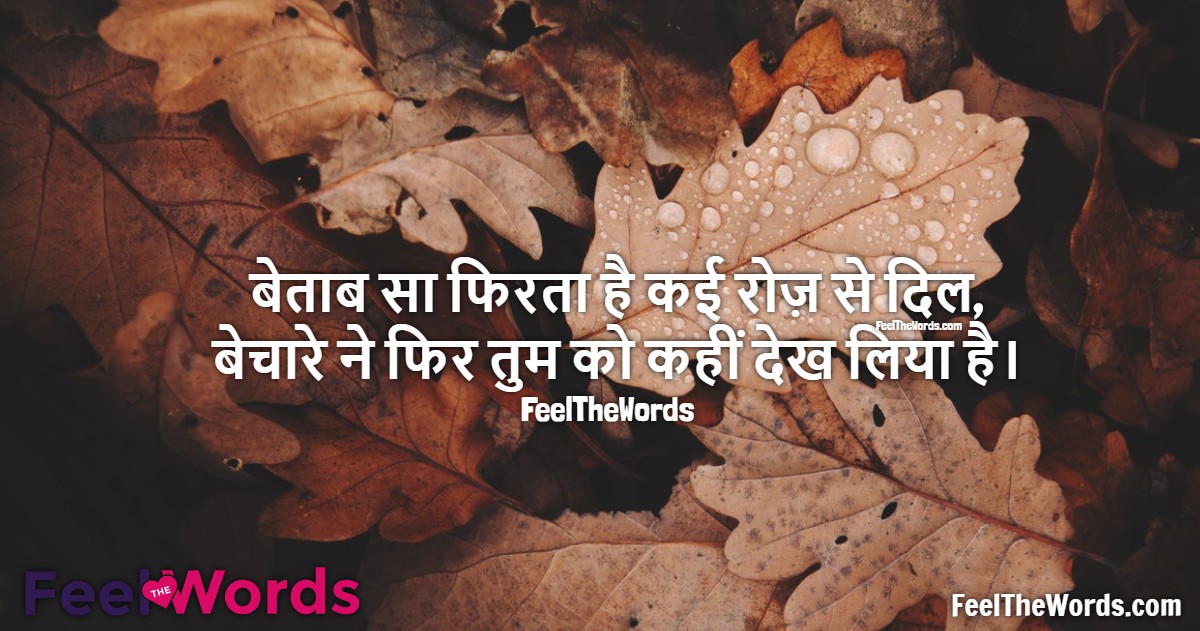 बेताब सा फिरता है कई रोज़ से दिल