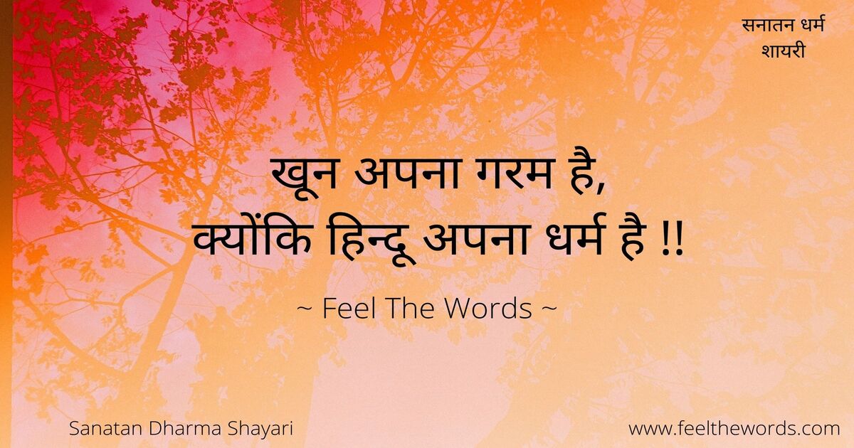 Top 10 Sanatan Dharma Shayari (टॉप 10 सनातन धर्म शायरी)